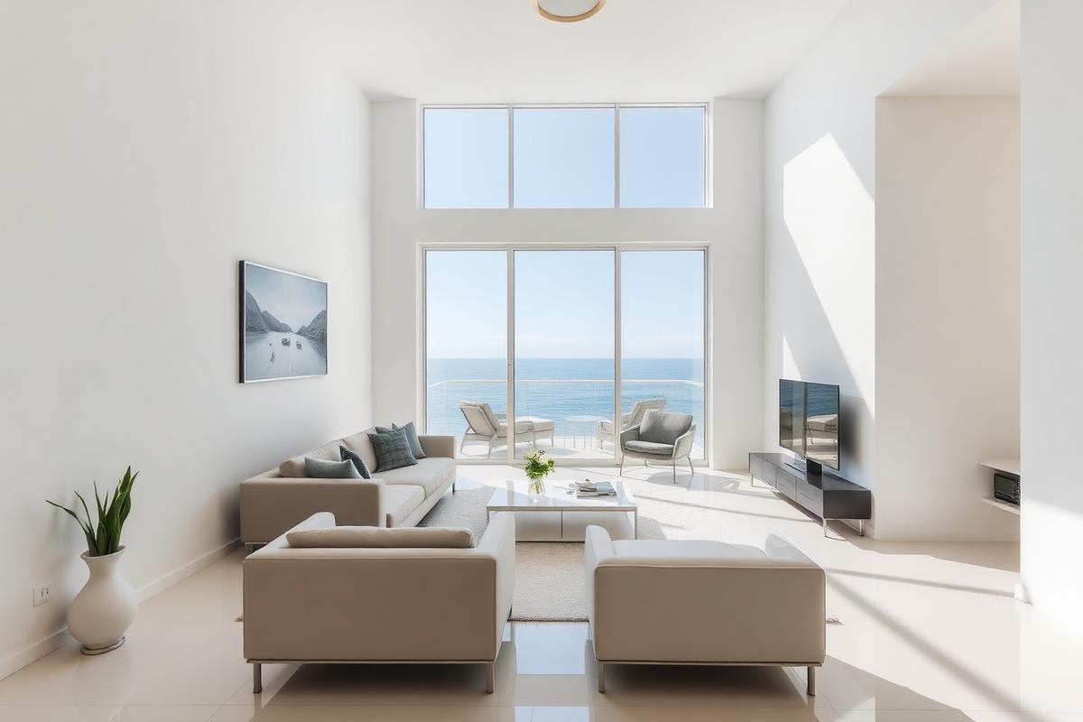 Sea-front two-bedroom with private balcony