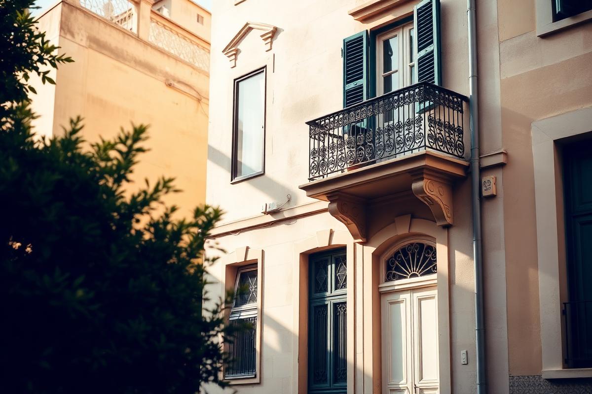Restored townhouse with traditional Maltese balcony