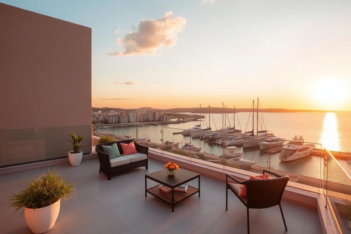 Marina penthouse with wrap-around terrace